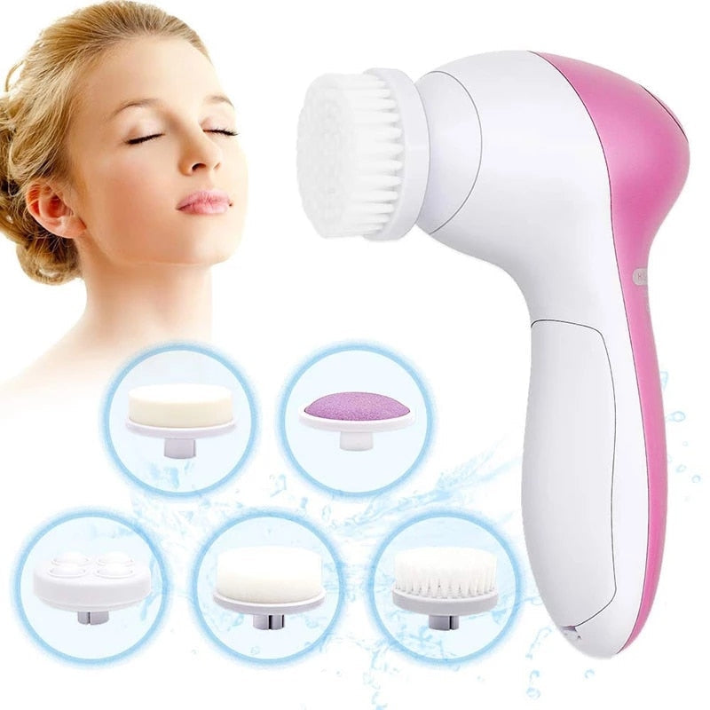 Escova de Limpeza e Esfoliação de Pele Facial 5 em 1 FiveFace